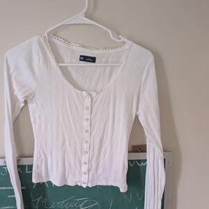 GAP Women's Cream Button-Up Cardigan